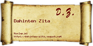 Dahinten Zita névjegykártya